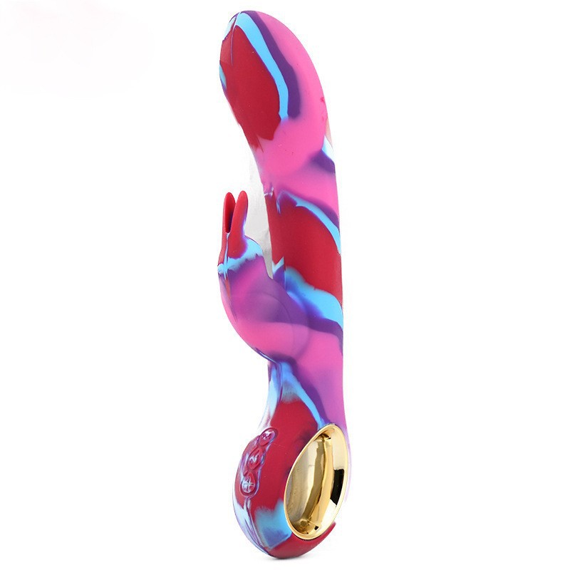 Vibrateur silencieux Hongtian pour femmes, double vibration colorée, mini vibrateur arc-en-ciel, 10 fréquences de vibration, sextoy féminin_voghion.com