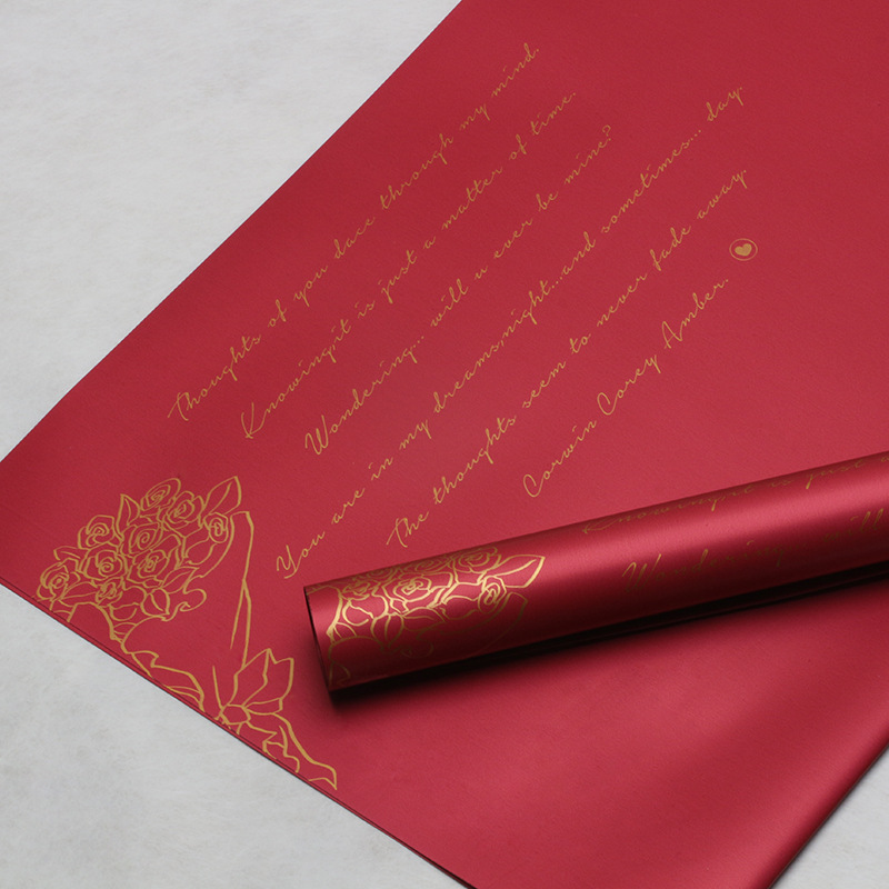 Brillante papel de regalo de flores románticas francesas, papel de ramo de flores impreso, papel de regalo hecho a mano, floristería