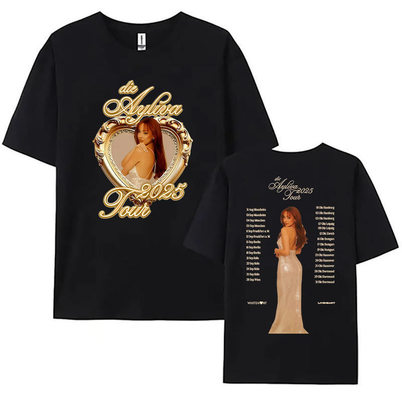 Die Ayliva Tour 2025 Short Sleeve Cotton O-Neck T-Shirt High-Quality Cotton Women's T-Shirt Streetwear Women's
