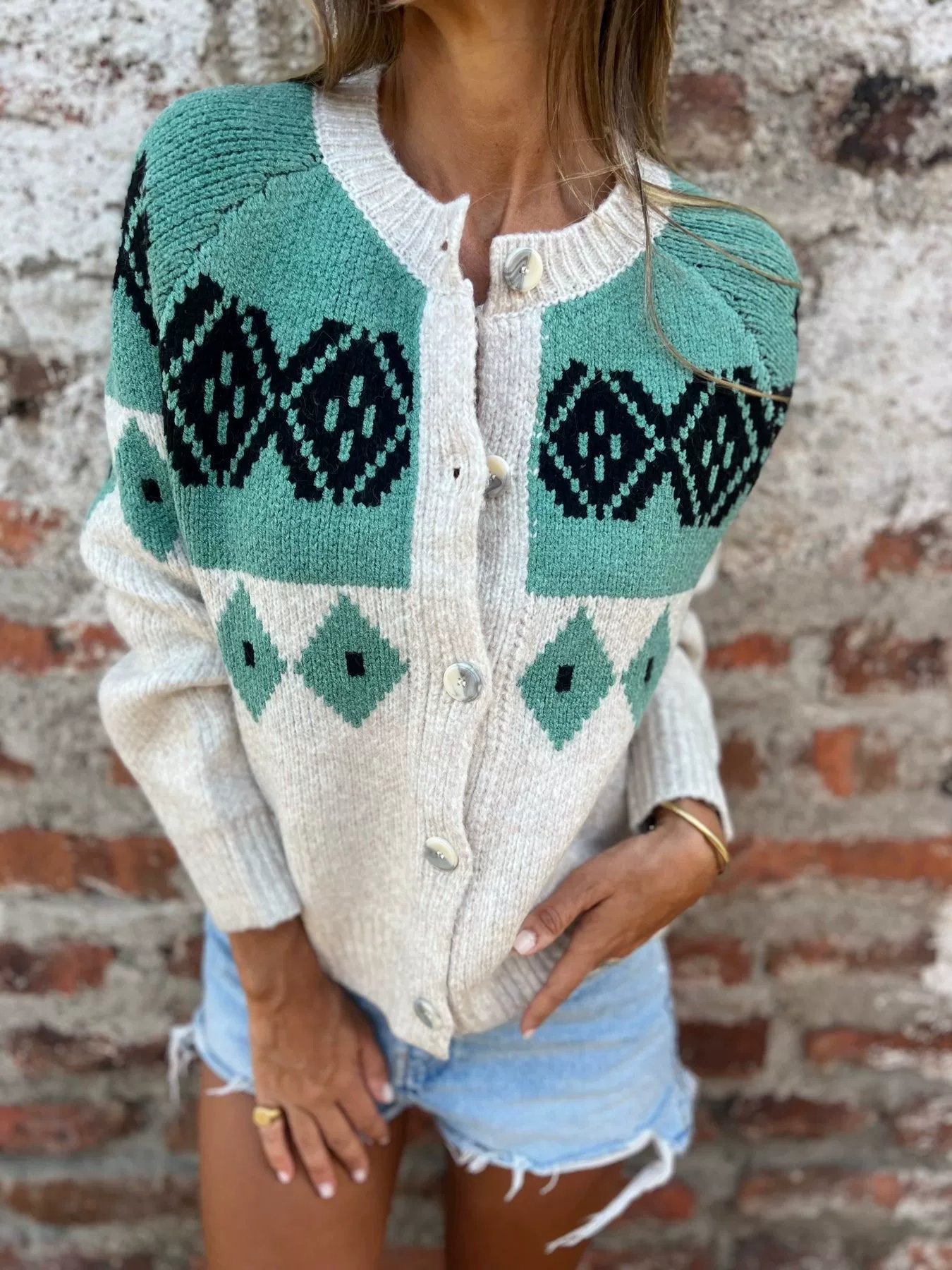Этно- knitted sweater, cardigan, jacket, city style, European style, ethnic style, wish