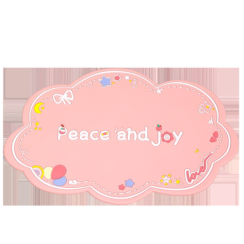 PVC high temperature resistant car anti-slip mat car cartoon mat Ping An Happy car decoration center console storage mat