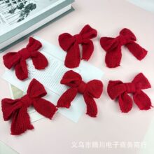 现货毛线针织手打蝴蝶结diy头饰发饰包包配件服装辅料装饰品批发