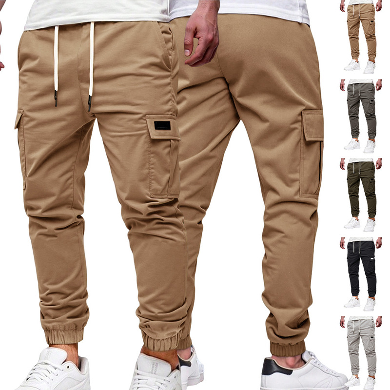Cross-Border Amazon Men's Solid Color Carhartt Work Pants Drawstring Elastic Jogger Casual Long Pants Gym Sports Pants for Men Cross-Border Amazon Men's Solid Color Carhartt Work Pants Drawstring Elastic Jogger Casual Long Pants Gym Sports Pants for Men
