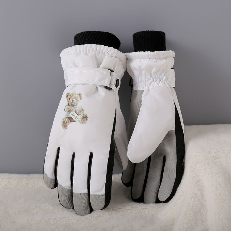 Guantes de esquí de invierno para mujeres calientes a prueba de frío pantalla táctil a prueba de salpicaduras de agua al aire libre a prueba de viento guantes de vello grueso