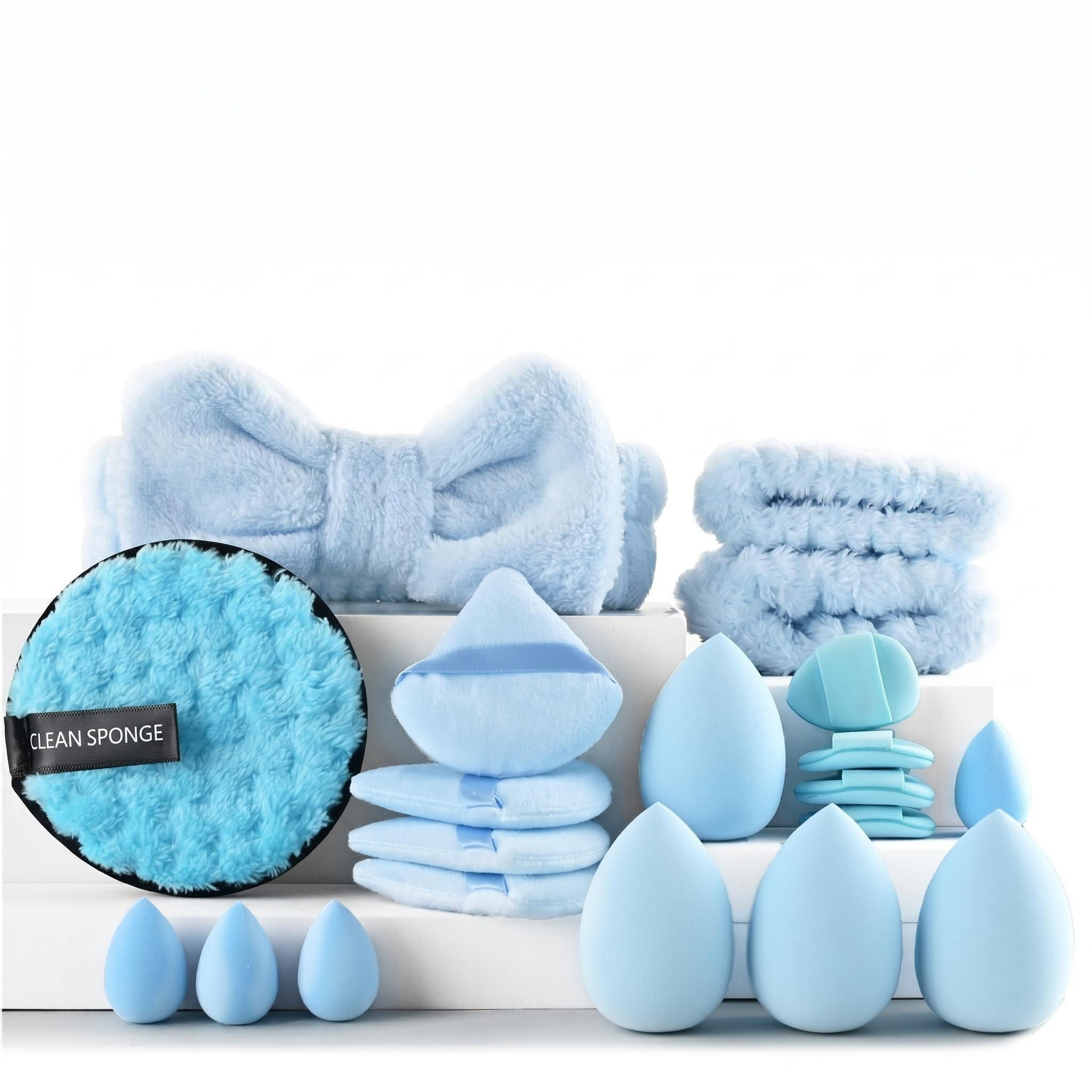 Transfronterizo 48 piezas 20PC herramientas de maquillaje conjunto de huevo pulgar polvo de maquillaje correa de cabello gran combinación cepillo de maquillaje polvo de polvo de maquillaje