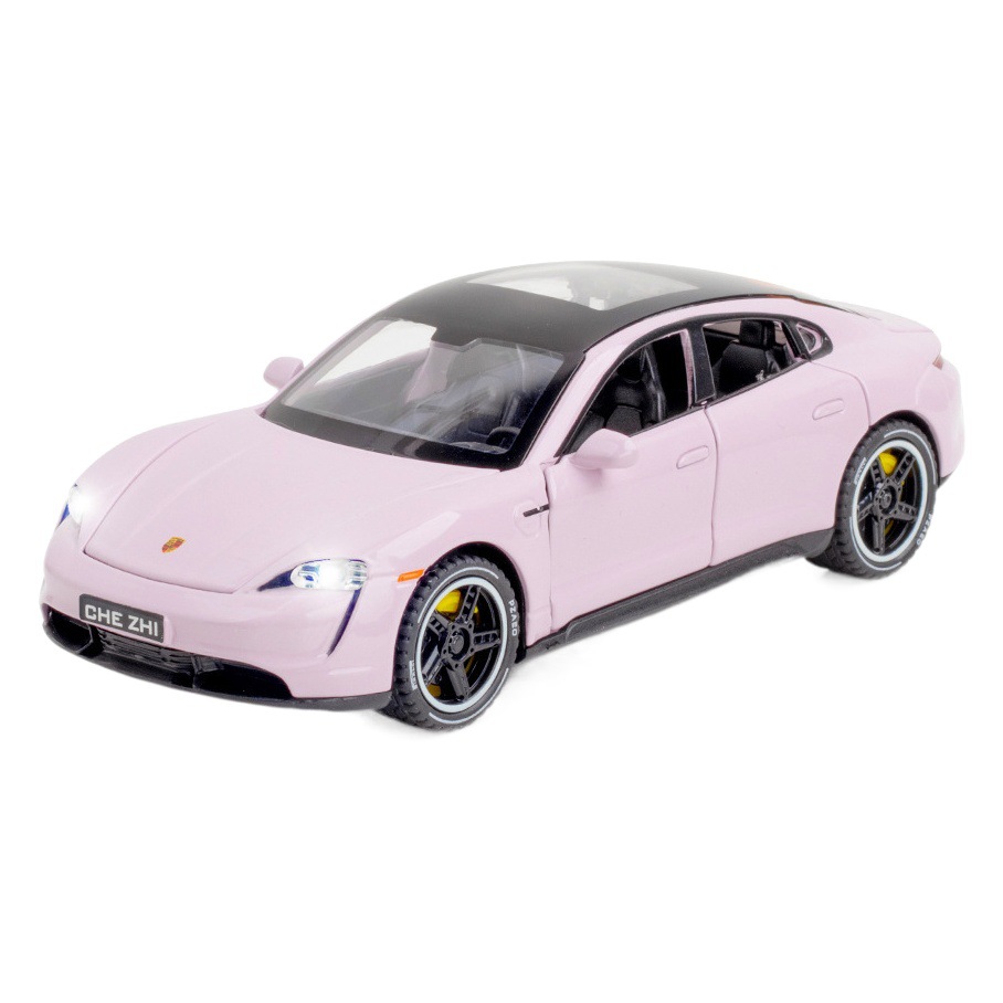 Coche a coche de aleación modelo de coche 1:32 juguete que preserva el tiempo Taycan luz tire hacia atrás coche de juguete modelo de música colección de decoración