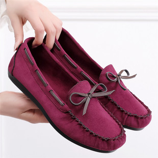 Polyurethane Sole Spring and Autumn Old Beijing Cloth Shoes Slip-on Soft Sole Bean Shoes Casual Work Shoes Pregnant Women's Mother Shoes