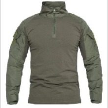 跨境户外黑色战术2蛙服男军迷修身速干蛙服上衣作训服长袖恤