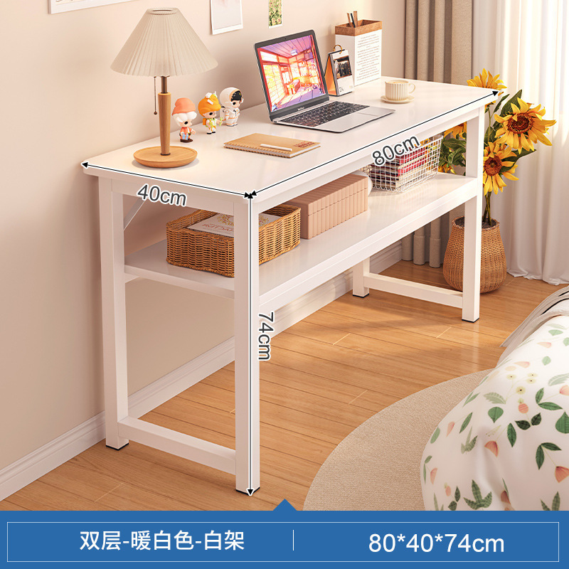 Escritorio de computadora dormitorio de niñas en casa mesa larga simple de alquiler contra la pared mesa larga mesa de trabajo balcón escritorio estrecho