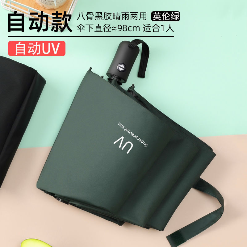 【オートブラック】8骨UVファッションモデル-インクグリーン