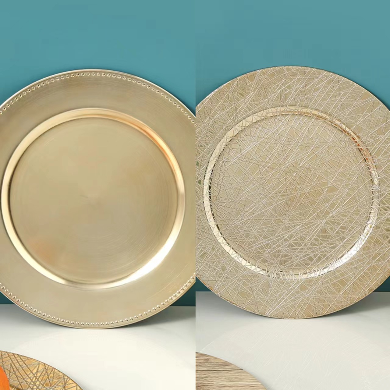 Placas de cargador de comercio exterior spot platos de fruta europeos platos de oro platos de decoración doméstica platos de banquete de hotel al por mayor