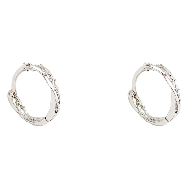 Corea del Sur Nueva Luz de lujo nicho anillo liso anillo de la oreja hebilla hembra ins moda todo fósforo temperamento ZIRCON encantadores pendientes