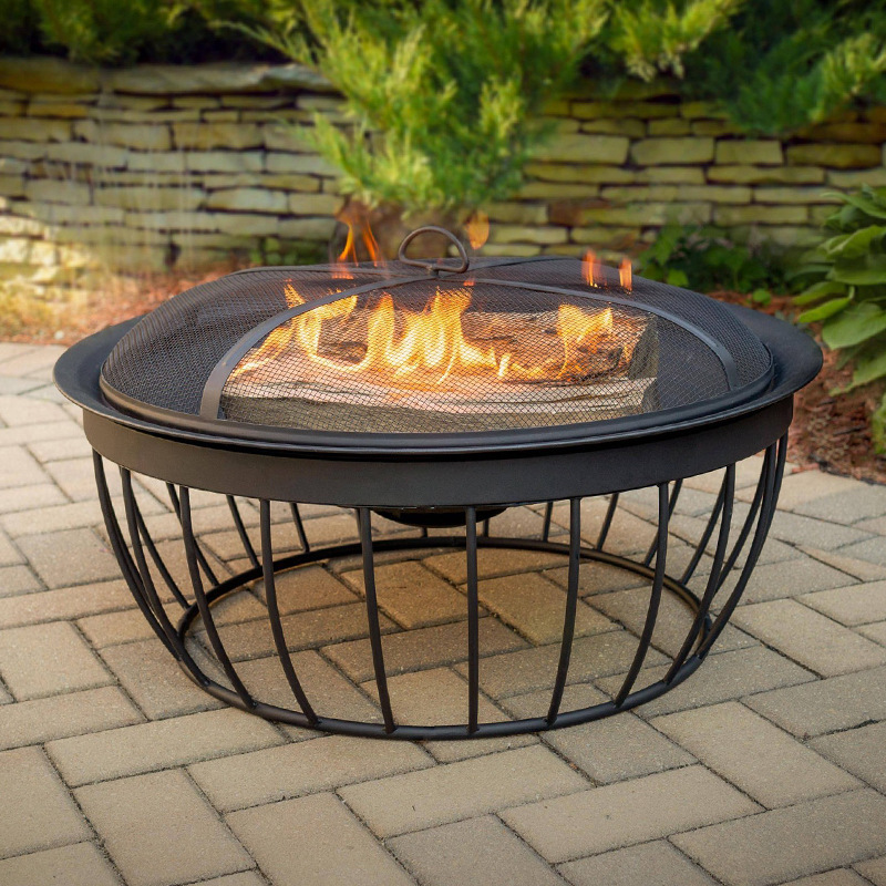 烤火盆篝火盆家用柴火盆冬天取暖户外庭院烧烤炉烧烤架