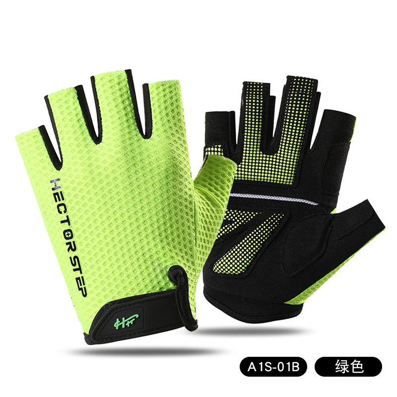 Guantes de Ciclismo de Medio Dedo de Malla Transpirable Antideslizante para Deportes