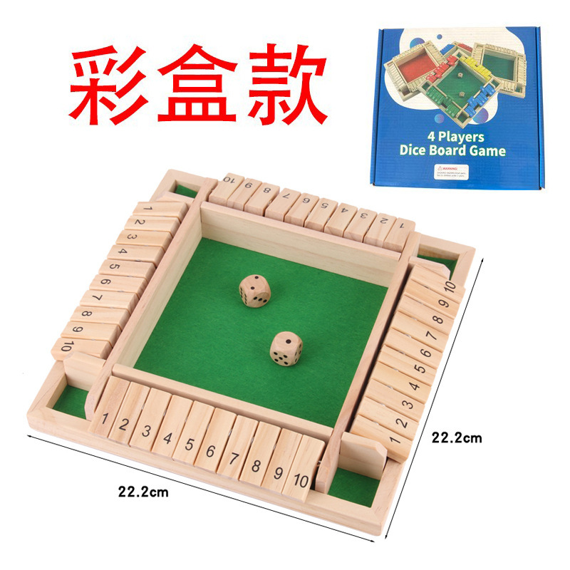 Juego de doble cara digital de cuatro lados Flip juego de ajedrez para niños Juego de mesa entre padres e hijos bar fiesta bebiendo vino haciendo juguete de madera
