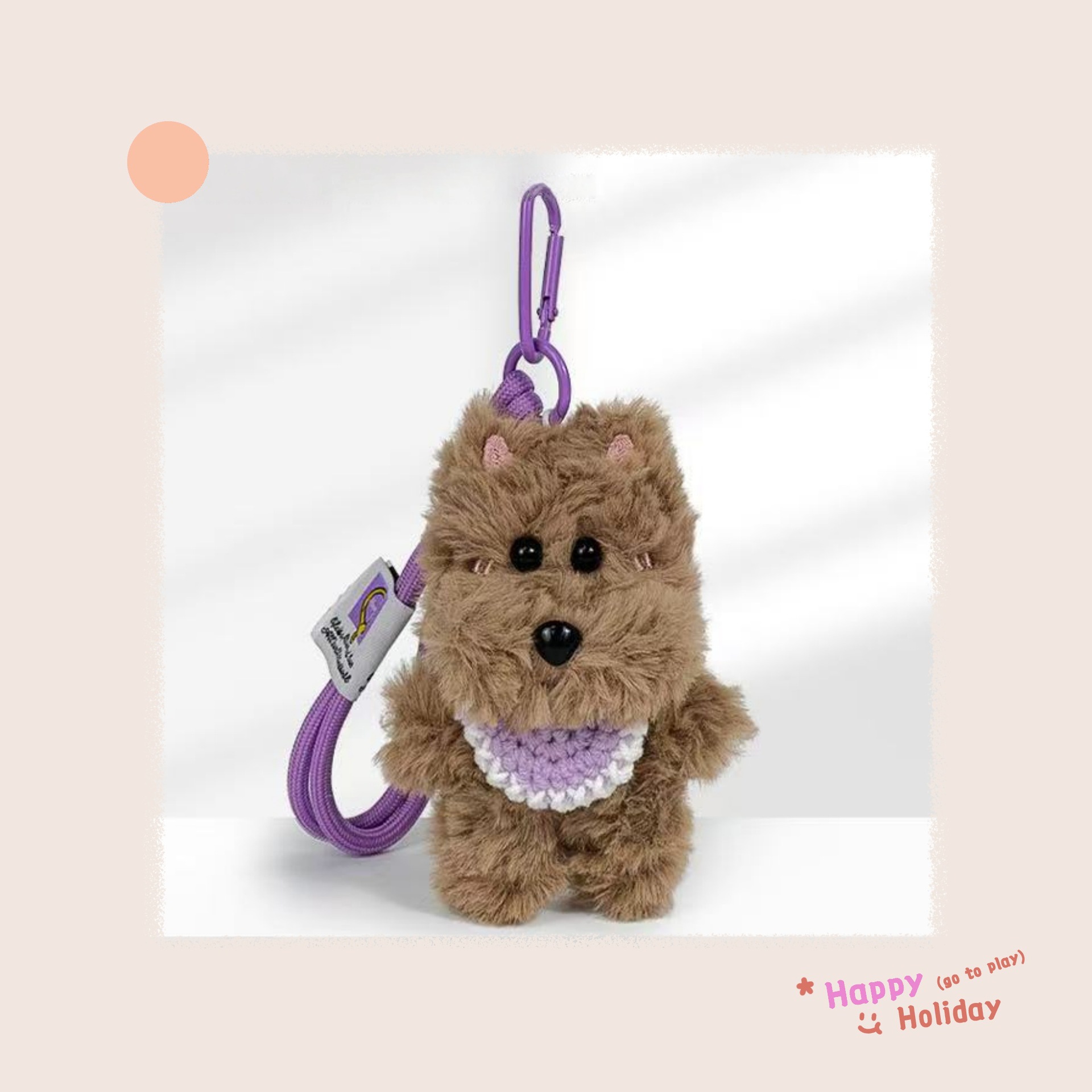 Pequeño libro rojo con peluche West Highlands perros colgantes de bolsa de gancho tejido a mano mini baudoles toallas de saliva muñecas de perros