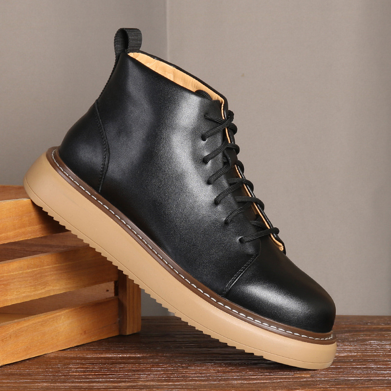 New boots Men's vintage cowhide classic big yellow boots_voghion.com