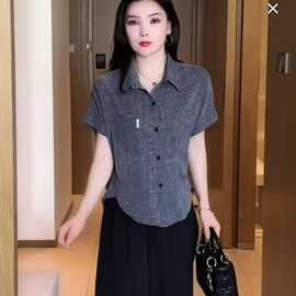 一件代发夏季款爆款推荐上架2026韩版宽松Polo领女装衬衫
