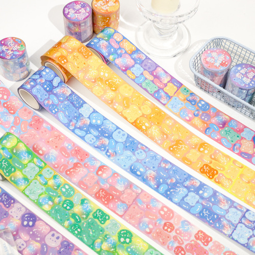 Glaze frozen gumka tape new cute cartoon high-value decorative tape hand account material lace tape