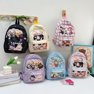 New Trendy Schoolbag Large Capacity Backpack for Boys and Girls Cartoon Printed Casual Children's Backpack Cute Student Bag