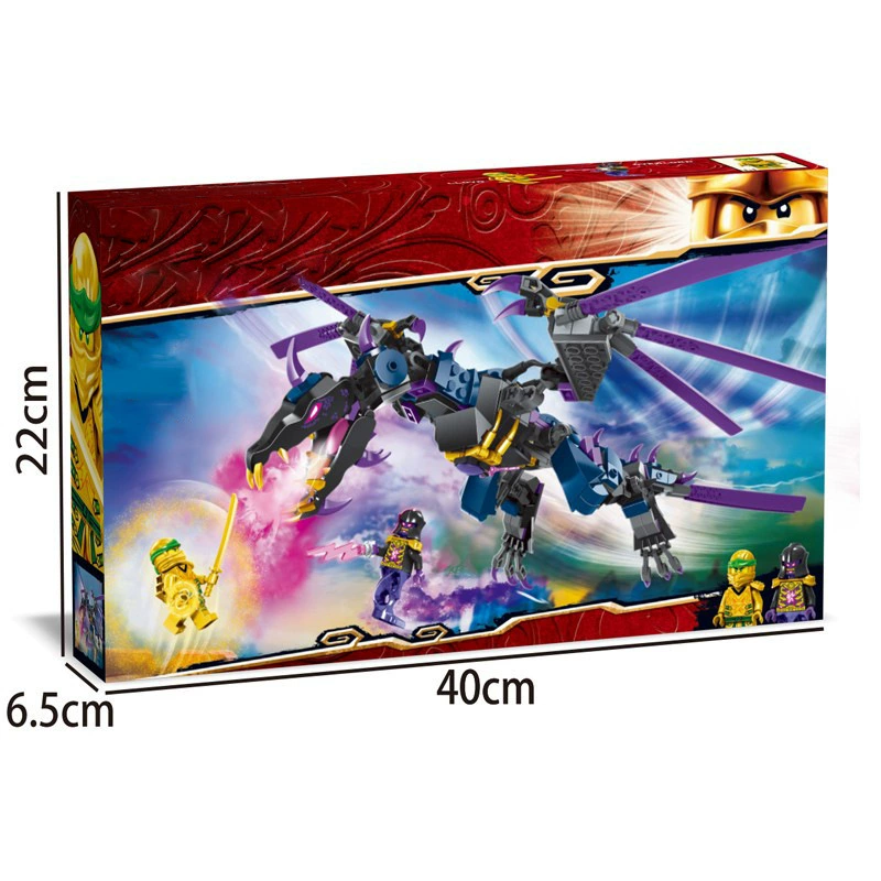 Совместимо с набором конструкторов Lego Ninja Dark Lord Flying Dragon 71742, сборная головоломка, игрушки для детей, мальчики