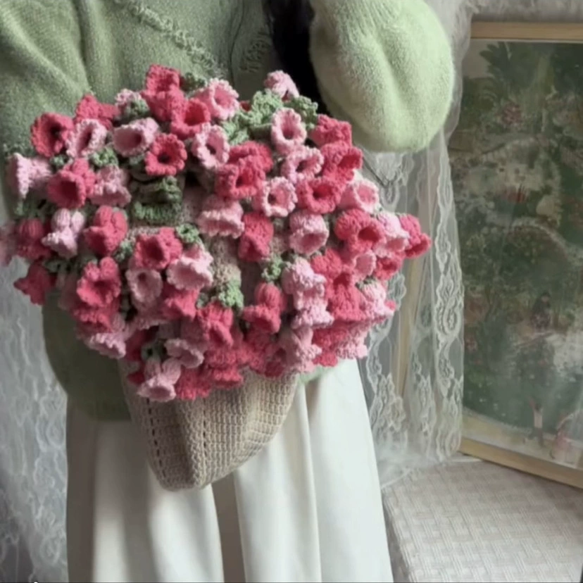 УТКВ набор из тканой стеганой простыни — комплект handmade букета пледа, 80 см, пряжа молочно-карамельного цвета