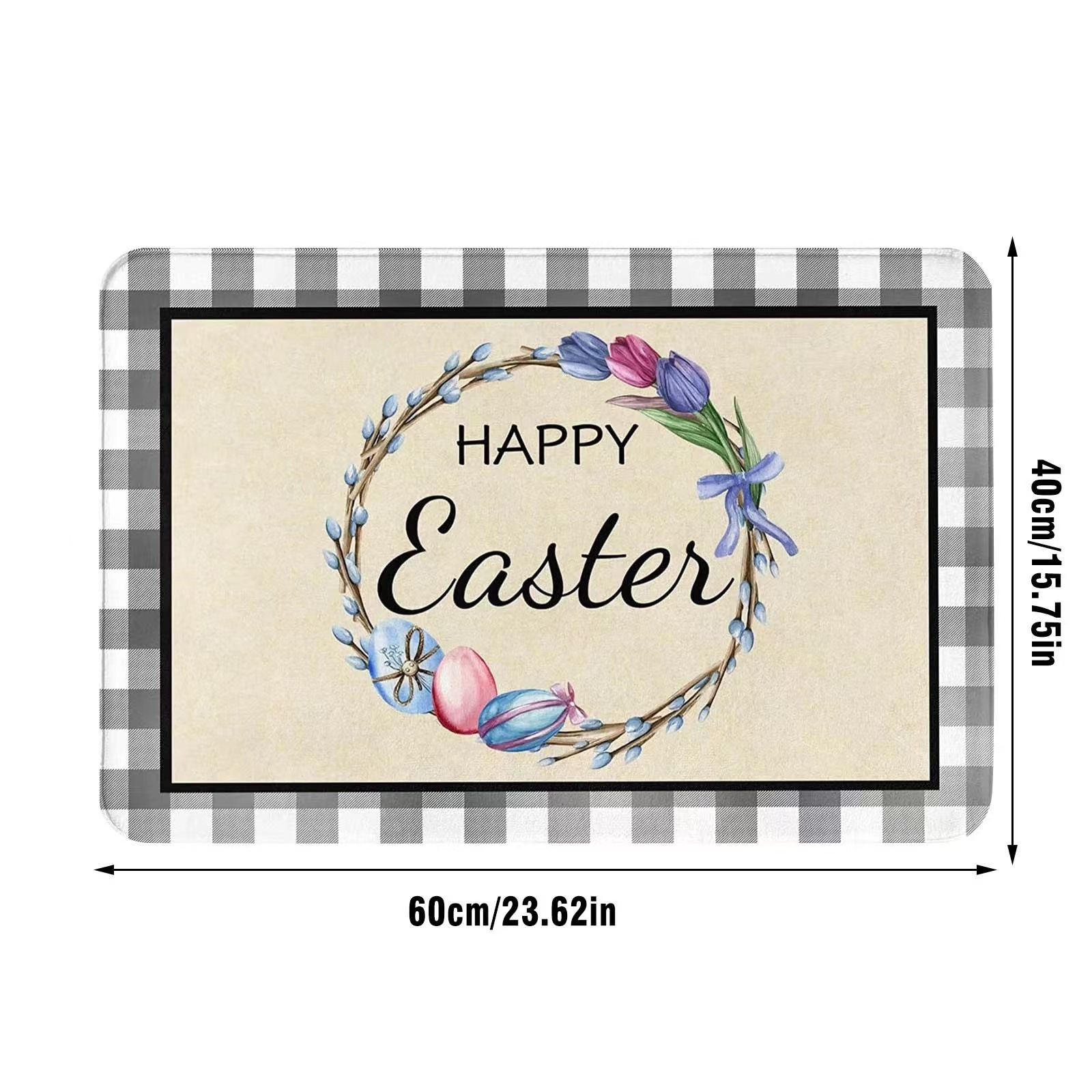 Transfronterizo de Amazon conejo de Pascua alfombra de piso decorativa Flor de camión alfombra de puerta de interior y exterior alfombra de pie de pasillo al por mayor