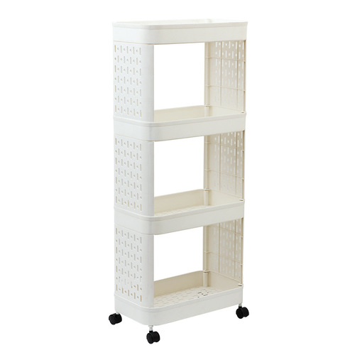 Toilet bathroom storage rack sandwich multi-layer mobile bathroom storage rack floor finishing kitchen narrow gap trolley