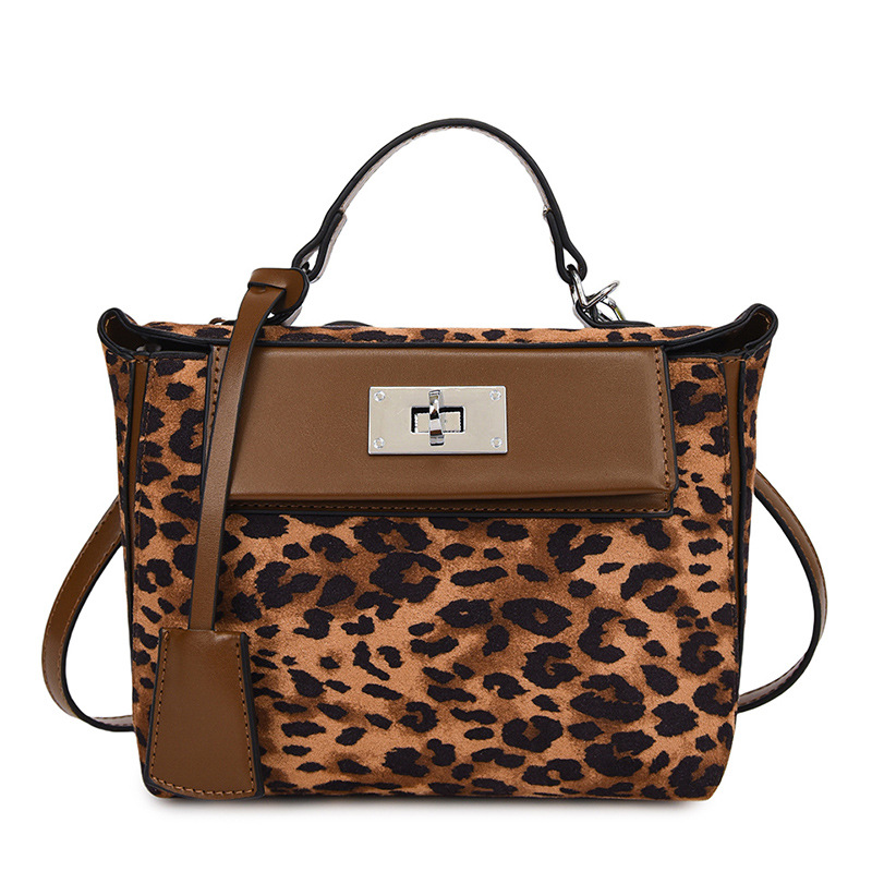 Otoño e invierno nicho bolso de leopardo para mujeres 2024 nuevo popular bolso de mochila de mano exquisita bolso de estilo occidental Kelly