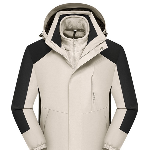 Outdoor Couple fleece-lined Jacket Men's and Women's Three-in-One Detachable Two-Piece Group Suit Mountaineering Suit Printable LOGO