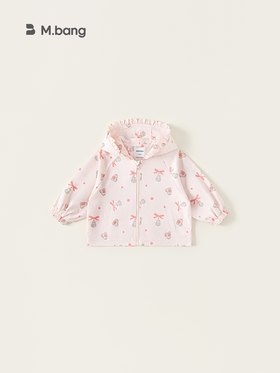 Youbao ropa para niños nuevo producto ropa para niñas para bebés lindos niños de manga larga otoño estampado rosa chaqueta con capucha para niñas