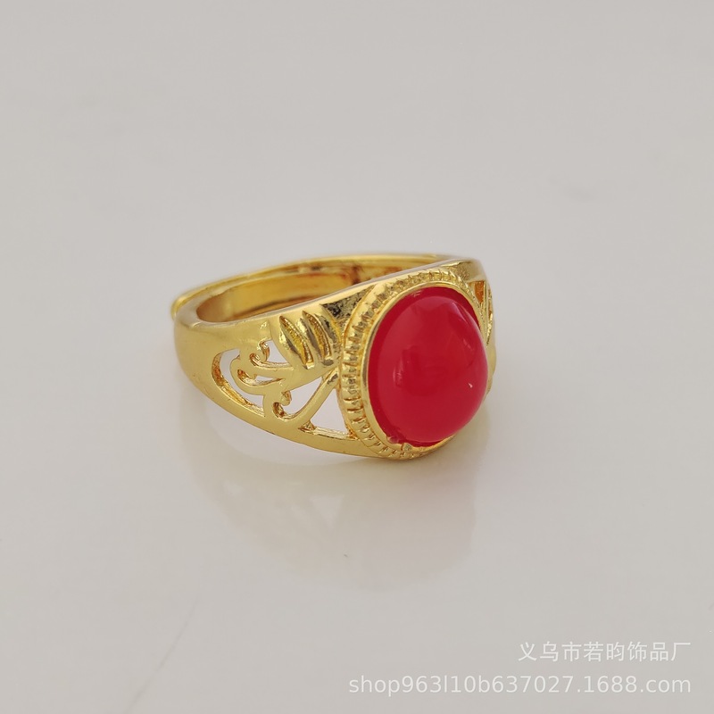 TUMEの新型金メッキエナメル鹿宝石指輪は黄金の指輪の口を模しています。|undefined