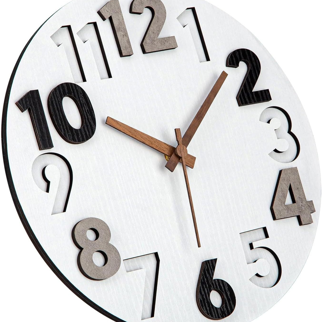 MDF doble reloj de pared silencioso reloj doméstico moderno redondo sala de estar dormitorio simple personalidad batería reloj de moda image 3
