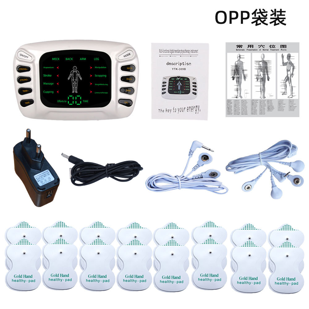 Masaje de frecuencia media pegatinas cuello masajeador pantalla a color doble agujero pulso multifuncional digital Meridian masajeador transfronterizo hogar