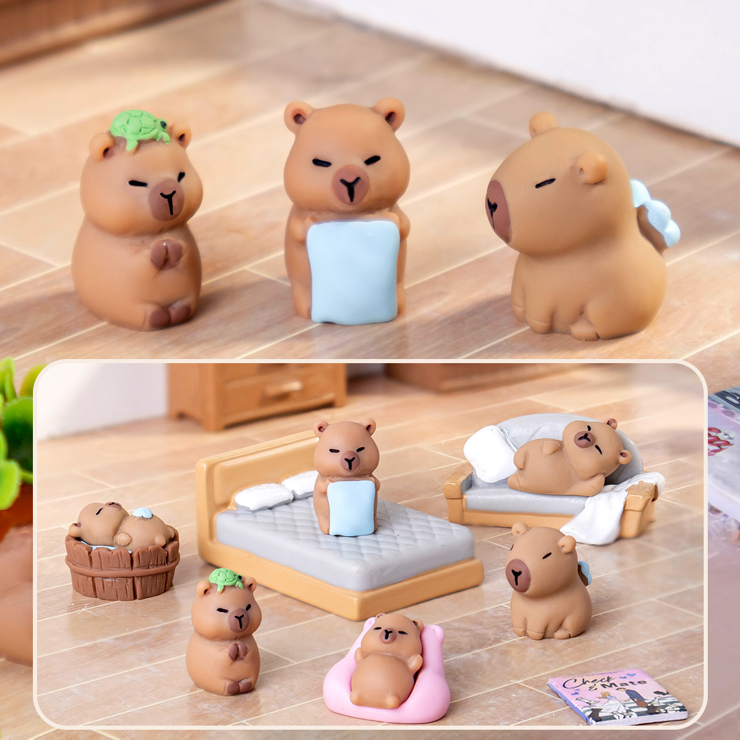 Cross-Border Hot-Selling Holiday Capybara Capybara Cute Small Animal DIY Resin Decoration Creative Cartoon Small Ornaments