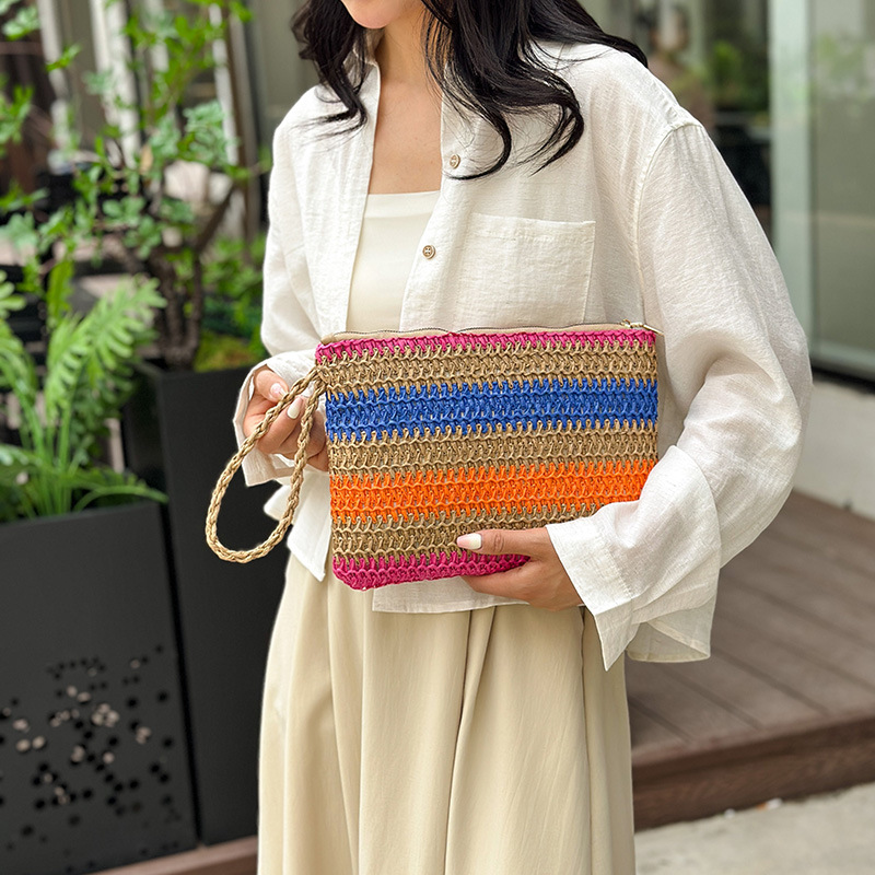 Bolsa de moda de playa de trenzado retro para mujeres 2026 primavera nueva moda simple estilo