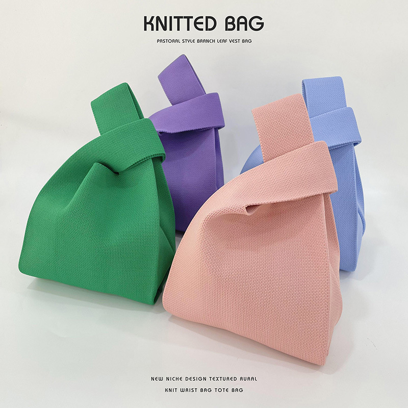 Diseño de nicho color caramelo simple bolso de punto bolso de las mujeres del todo-fósforo de gran capacidad Bolsa De fábrica al por mayor