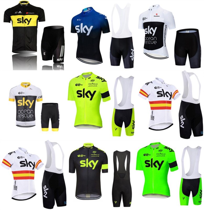 New summer SKY short-sleeved bib cycling clothes suit bicycle men's and women's moisture wicking outdoor clothes New summer SKY short-sleeved bib cycling clothes suit bicycle men's and women's moisture wicking outdoor clothes