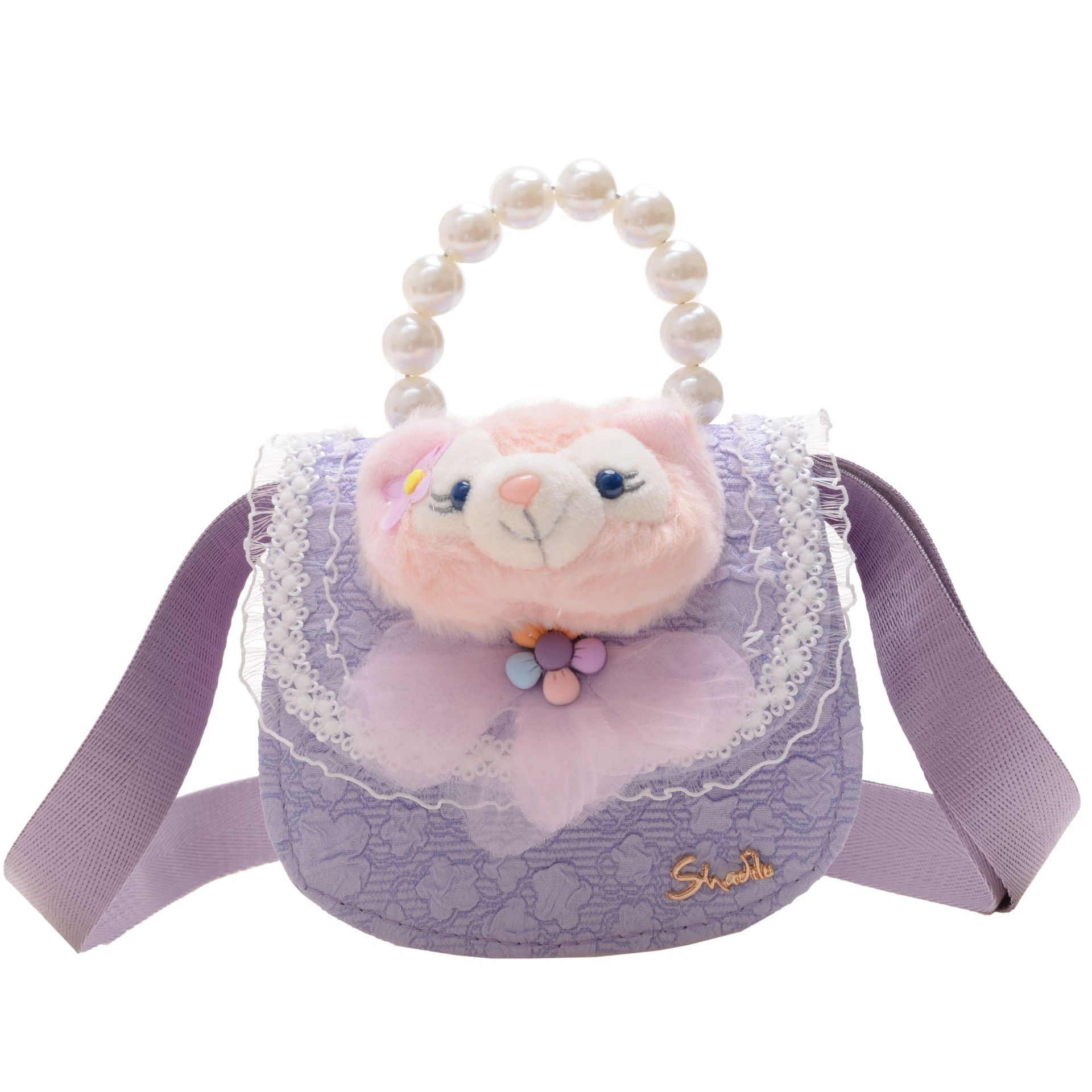 Bolso DE LOS NIÑOS bolsa de mensajero de las niñas moda perla bolso de moda accesorios de dibujos animados bolsa estilo Chanel monedero bolso