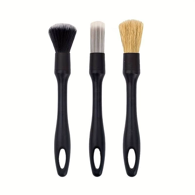 Car Detail Brush 3,5,6-piece Wheel Hub Brush Soft Hair Gap Brush Interior Trim Cleaning Brush Car Wash Tool (Car cleaning tools) - set-of-3-bags