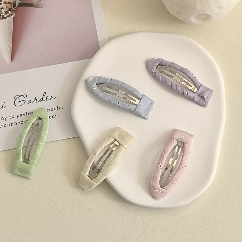 Sliding Snow Yarn Cloth Drop Clip 5CM Korean High-end Fabric BB Clip Color Children's Clip DIY Guangdong Hairpin