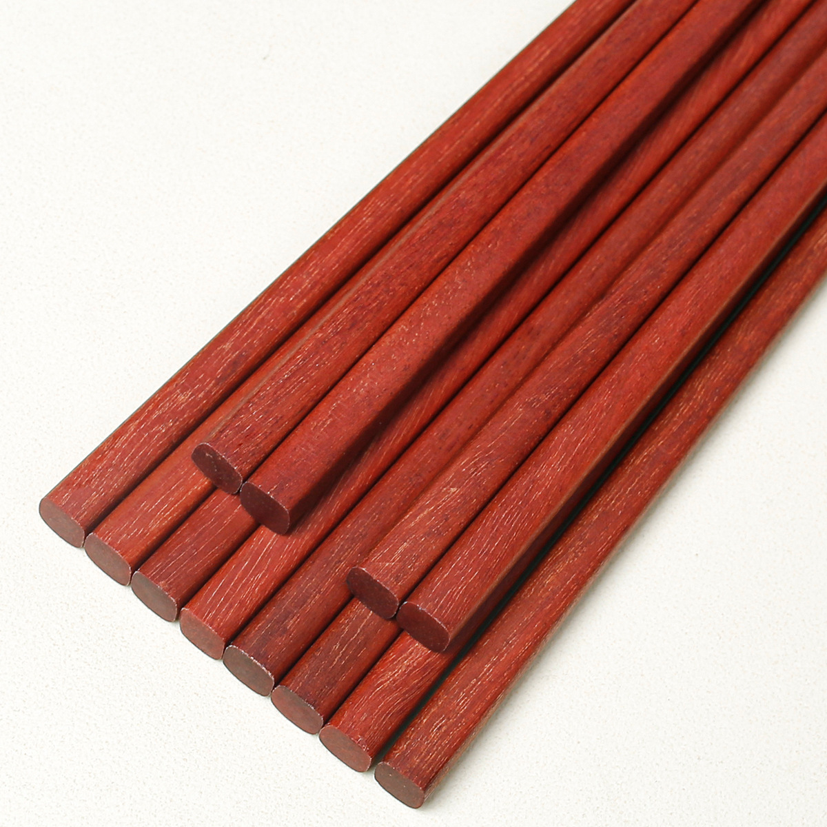 Palillos de madera maciza para el hogar 25cm sándalo rojo sin pintura sin cera antideslizante 10 pares de palillos de regalo comercial con letras LOGO