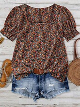 G 71912 Square Neck Printed T-shirt ӡ������ �羳����