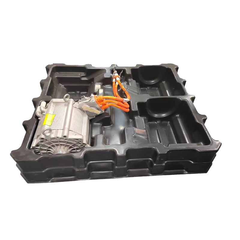 大型汽车配件周转托盘 厚板吸塑加工黑色耐磨耐压pe包装托盘