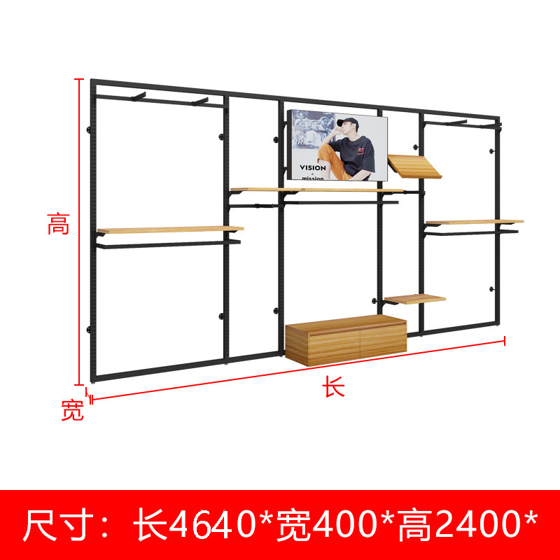 Tienda de ropa deportiva soporte de exhibición piso estante para hombres centro comercial estante de ropa casual de gama alta pared tienda de ropa para hombres image 9