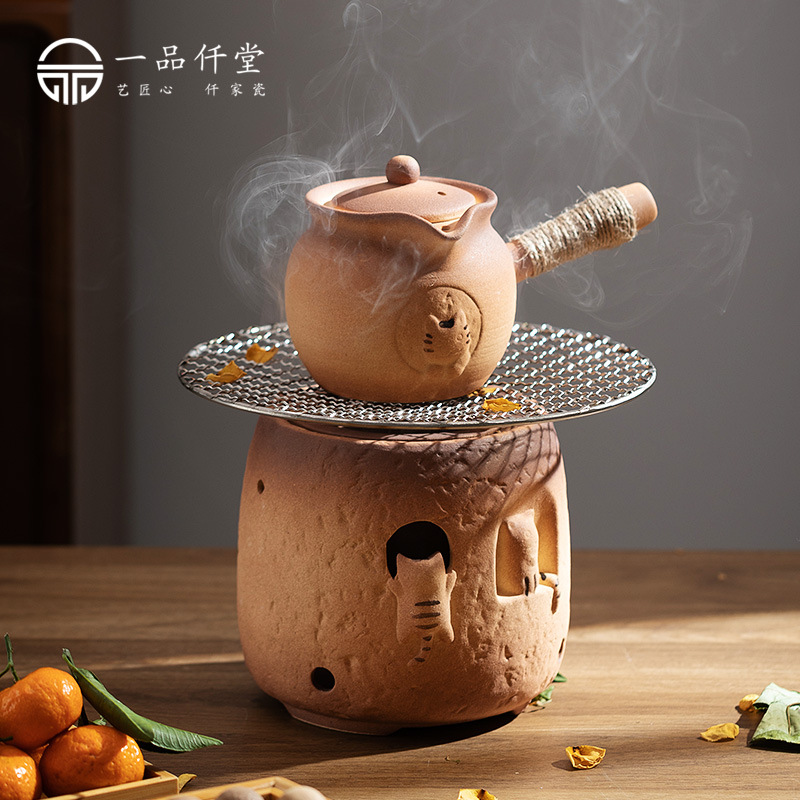 茶壺復古茶具高檔溫茶爐蠟燭柴燒煮茶爐花茶小溫茶器圍爐煮茶碳燒