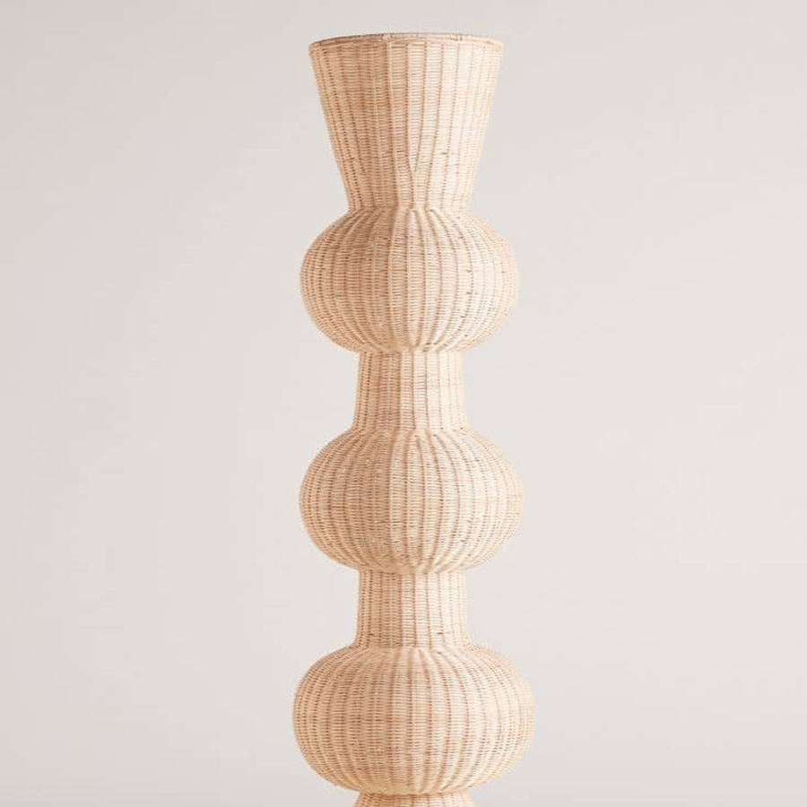 Lámpara de pie nórdica B & B Sala de Exposiciones Arte tallado en madera decoración creativa geométrica lámparas decorativas de ratán lámparas de arte