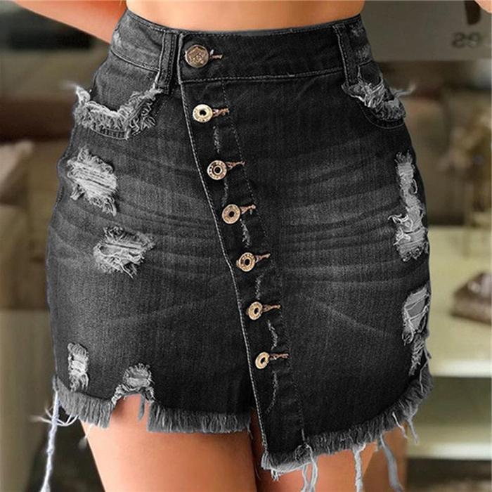 Cross-border Ladies Denim Skirts Women D...