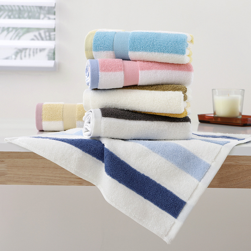 Cotton love cotton color stripe small square towel 34 * 34cm towel thickened face towel face towel 43g absorbent small square towel
