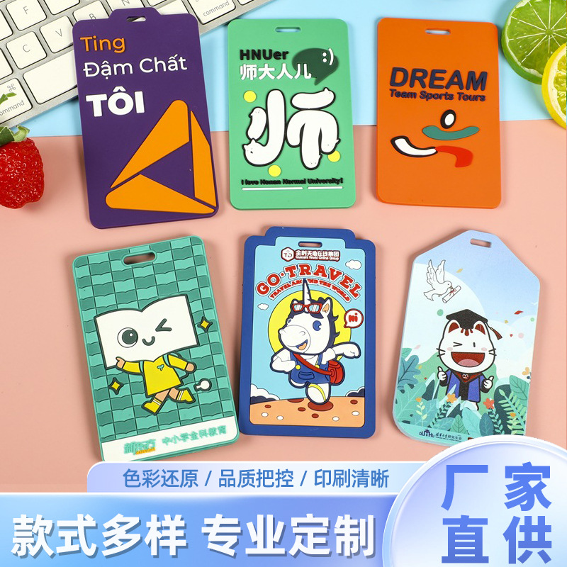 Acrylic Cartoon Pvc Soft Plastic Card Holder Portable Boarding Pass Luggage Tag Suitcase Tag Wholesale Can Be Customized